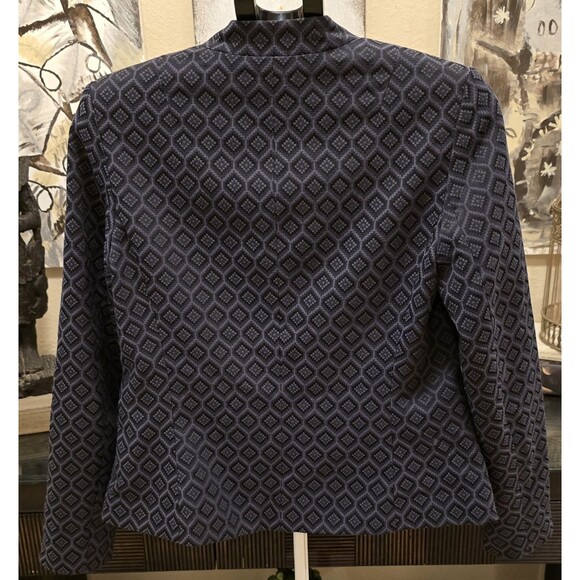 Banana Republic Collarless Blazer Dark Grey Pattern Size 8‎ - Picture 3 of 6